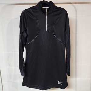 NWT Nike Air Women‎ Med Long Sleeve Quarter Zip Athletic Dress Black Athleisure